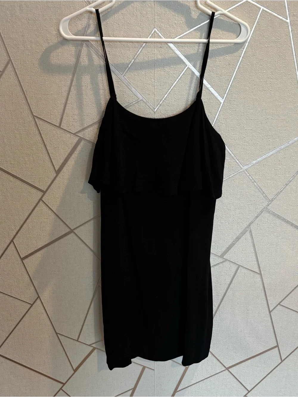 J. Crew Black Ruffle Layered Mini Dress